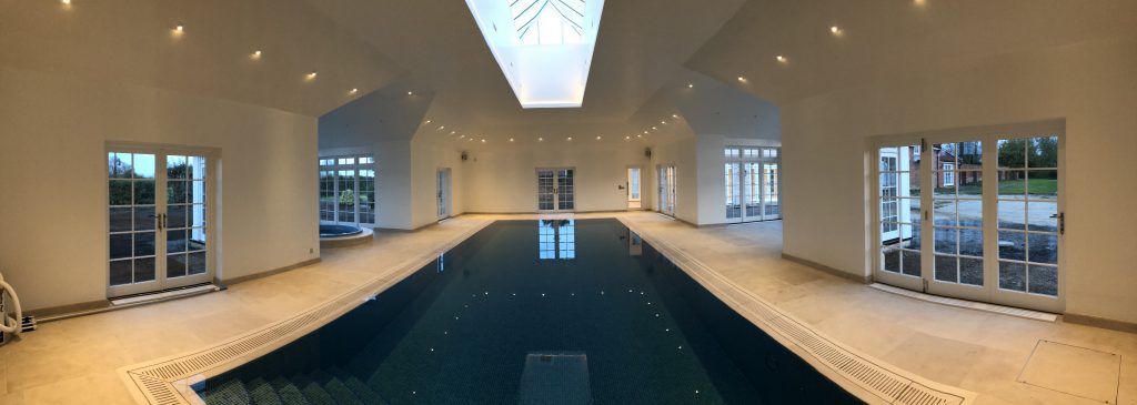Deck level indoor pool
